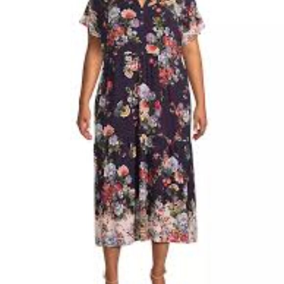 NWT Johnny Was PLUS Elsa Tiered Henley Knit Dress - 1X - Picture 2 of 6